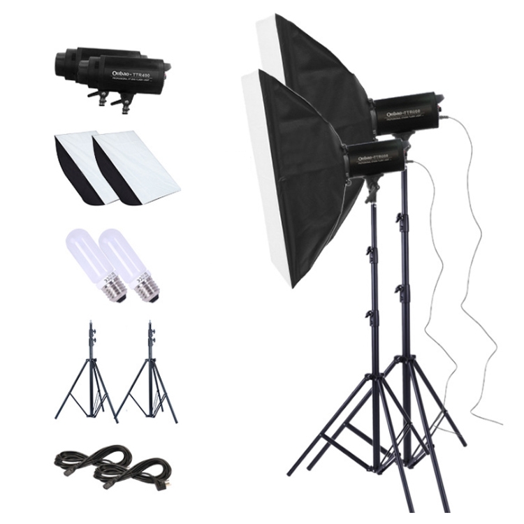 

TRIOPO Oubao TTR400W 60x90cm Studio Softbox + Tripod Mount + 2x E27 150W Light Bulb Photography Lighting Tow Piece Set