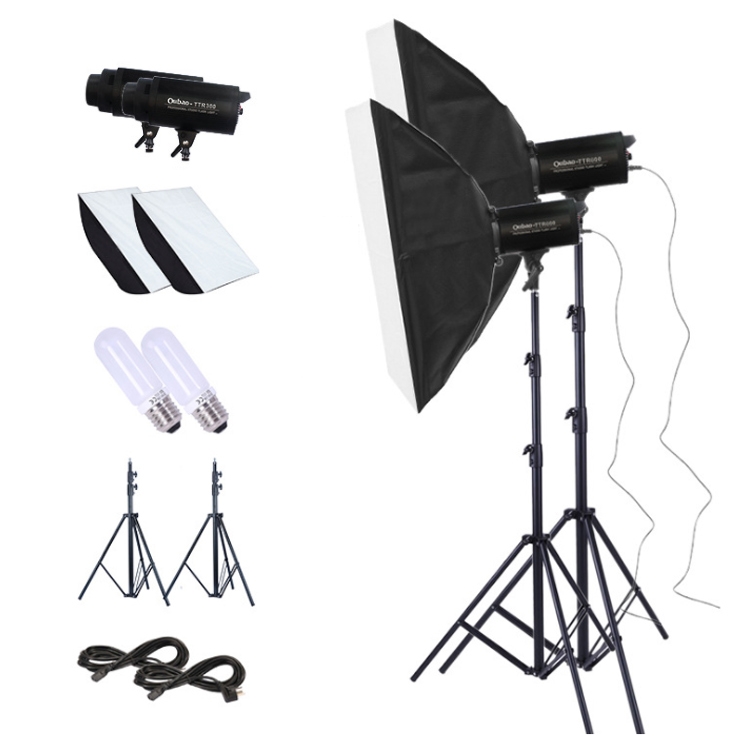 

TRIOPO Oubao TTR300W 60x90cm Studio Softbox + Tripod Mount + 2x Light Bulb Photography Lighting Tow Piece Set