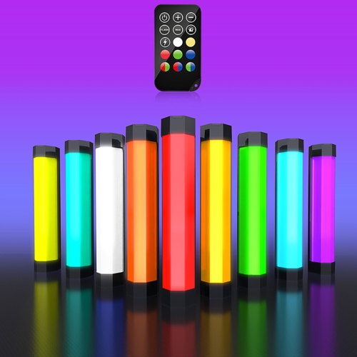 

LUXCeO RGB Colorful Photo LED Stick Video Light APP Control Adjustable Color Temperature Waterproof Handheld LED Fill Light with Remote Control(Black)