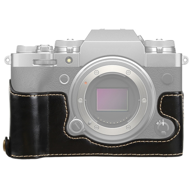 

1/4 inch Thread PU Leather Camera Half Case Base for FUJIFILM X-T4 (Black)