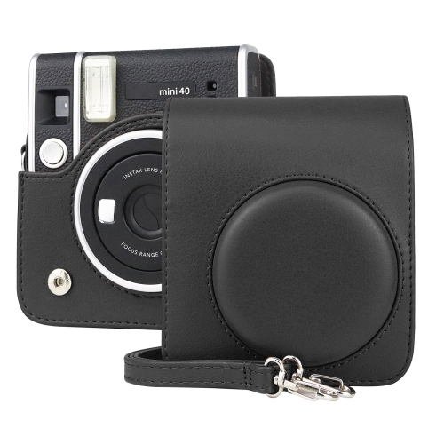 

Full Body Camera Retro PU Leather Case Bag with Strap for FUJIFILM instax mini 40 (Black)