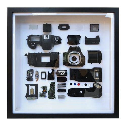 

Non-Working Display 3D Mechanical Film Camera Square Photo Frame Mounting Disassemble Specimen Frame, Model: Style 3, Random Camera Model Delivery