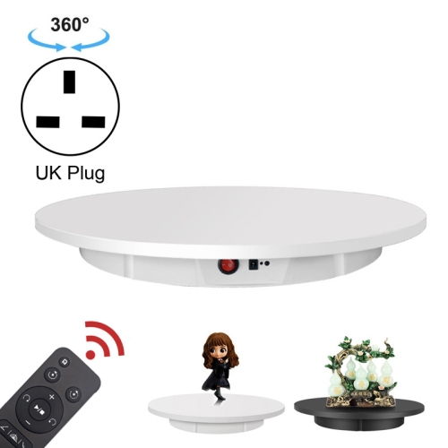 

60cm Electric Rotating Display Stand Props Turntable, Load: 100kg, UK Plug (White)
