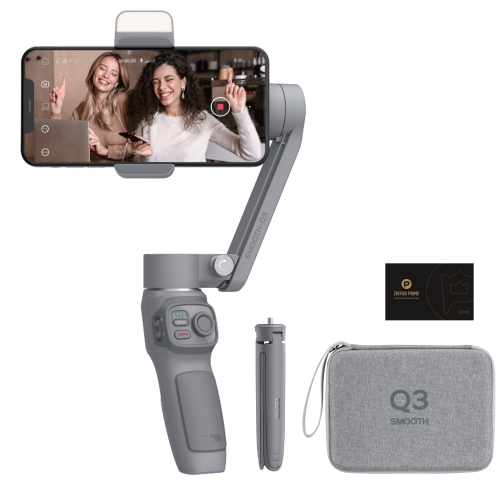 

ZHIYUN Smooth Q3 Combo Kit 3-Axis Handheld Gimbal Stabilizer Selfie Stick with Tripod & Carry Case for Smart Phone, Load: 280g (Grey)
