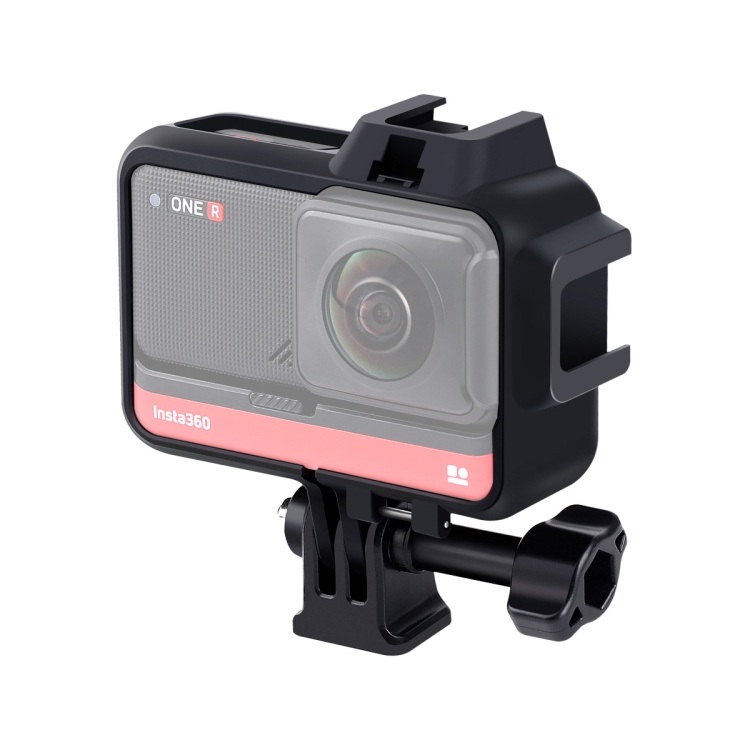 

Plastic Frame Mount Protective Case Cage with Tripod Base Adapter & Long Screw & Cold Shoe Base for Insta360 One R(Black)