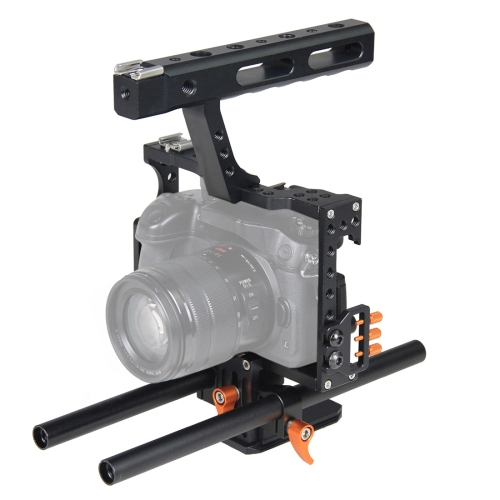 

YELANGU YLG0904A-C Handle Video Camera Cage Stabilizer for Panasonic Lumix DMC-GH4 / Sony A7 & A7S & A7R & A7RII & A7SII(Orange)