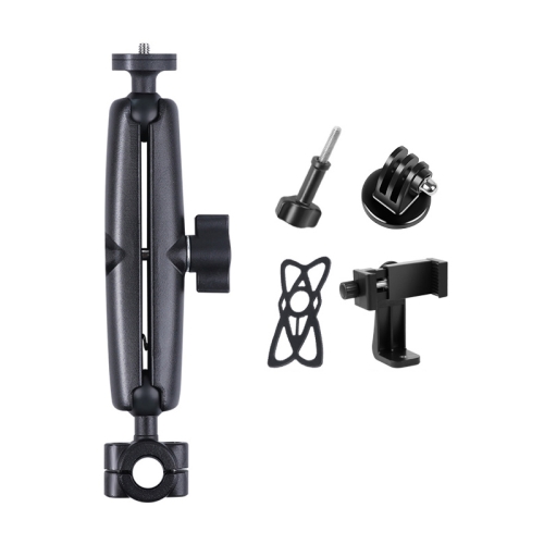 

25mm Ballhead Car Front Seat Handlebar Fixed Mount Holder with Tripod Adapter & Screw & Phone Clamp & Anti-lost Silicone Case for GoPro HERO9 Black / HERO8 Black /HERO7 /6 /5, DJI Osmo Action, Insta360 One R and Other Action Cameras