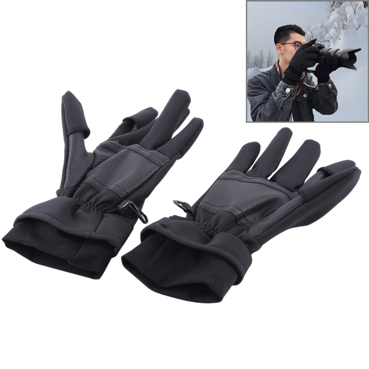 

Outdoor Sports Wind-stopper Full Finger Winter Warm Photography Gloves, Size: S