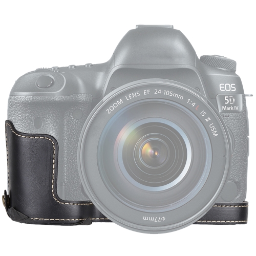 

1/4 inch Thread PU Leather Camera Half Case Base for Canon EOS 5D Mark IV / 5D Mark III(Black)