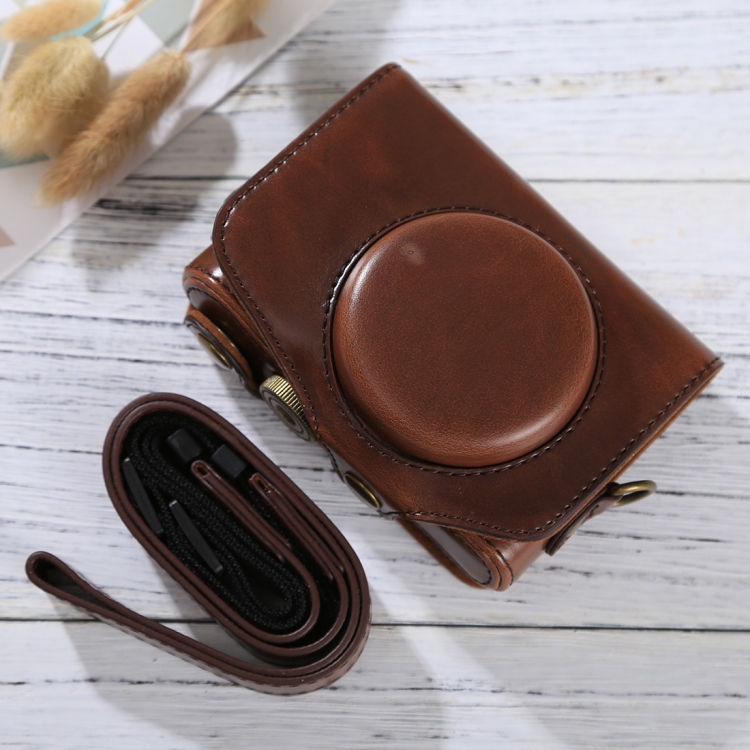 

Full Body Camera PU Leather Case Bag with Strap for Canon PowerShot SX730 HS / SX720 HS (Coffee)