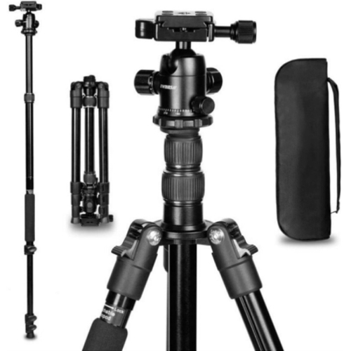 

TRIOPO K2508S+B1S Adjustable Portable Aluminum Aalloy Tripod with Ball Head for SLR Camera (Black)