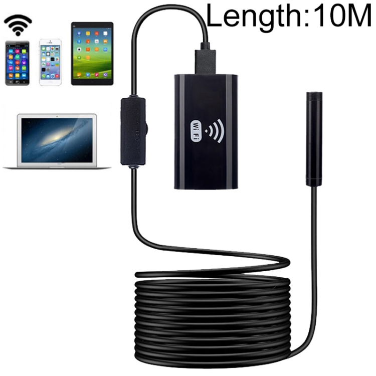 

F99 HD Mobile Phone Endoscope, 8mm Waterproof Pipe Endoscope, Wifi Version, Hardwire, Length: 10m (Black)