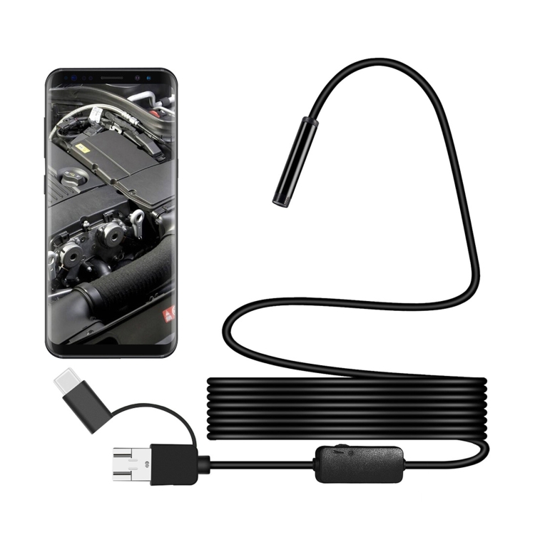 

Y101 8mm Spiral Head 3 In 1 Waterproof Digital Endoscope Inspection Camera, Length: 3.5m Flexible Cable (Black)