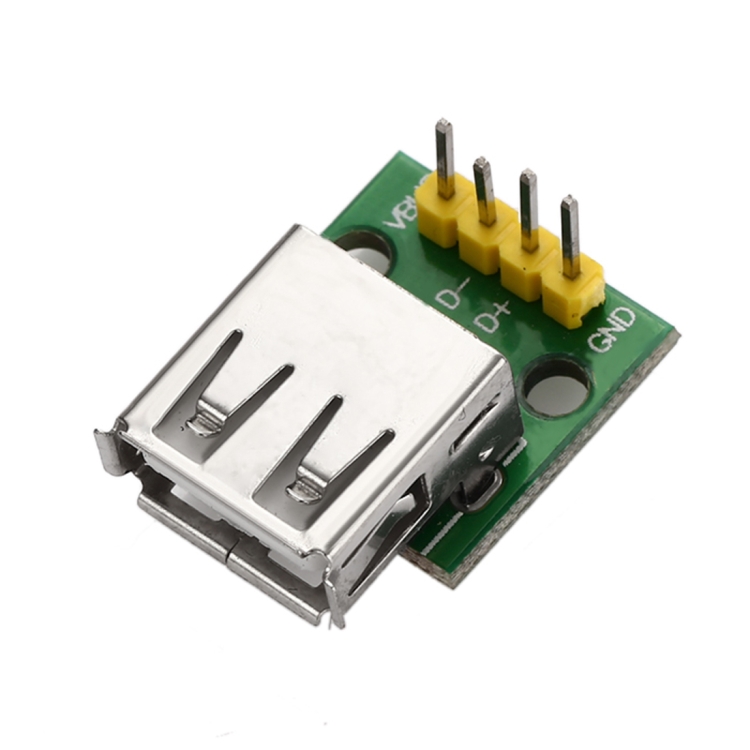 Type A Female USB to 2.54mm DIP Adapter Modules for Breadboard DIY 2PCS