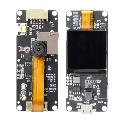 

TTGO T-Camera Plus Lens ESP32-DOWDQ6 8MB SPRAM Camera Module OV2640 1.3 inch Display Rear Camera, Wiring Extended Version