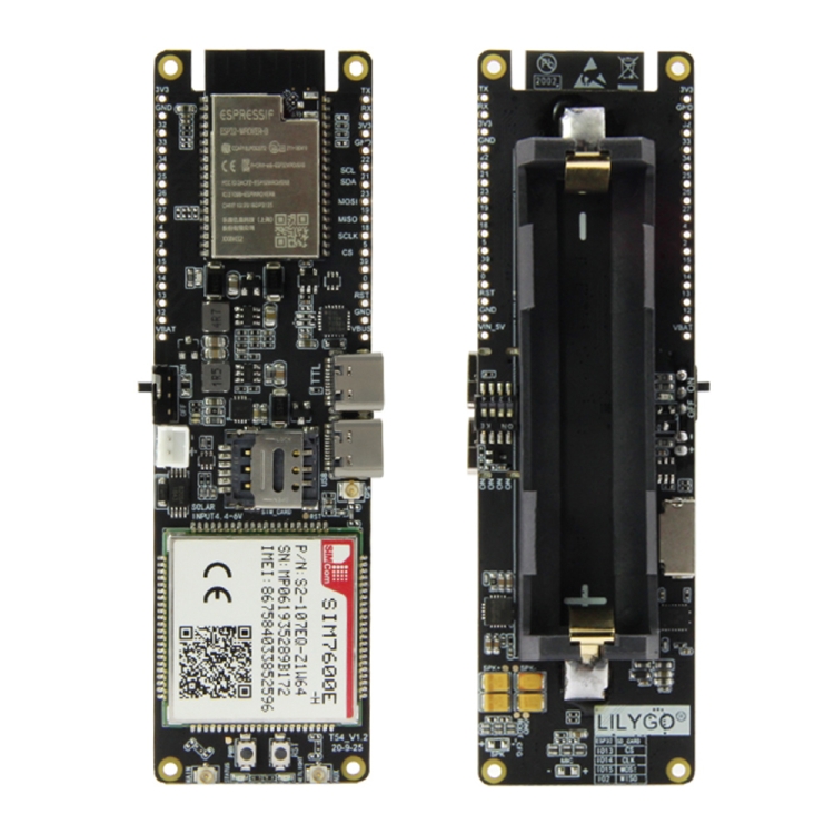 

TTGO T-SIM7600E-H ESP32 WiFi Bluetooth 18560 Battery Holder Solar Charge Module Development Board