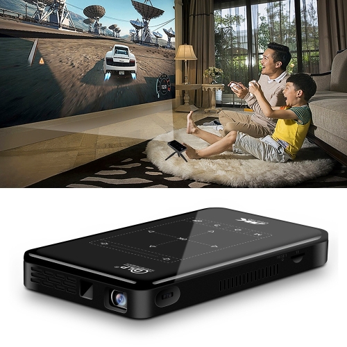 

P09 Portable 4K Ultra HD DLP Mini Smart Projector with Infrared Remote Control, Amlogic S905X 4-Core A53 up to 1.5GHz Android 6.0, 1GB+8GB, Support 2.4G/5G WiFi, Bluetooth, TF Card(Black)