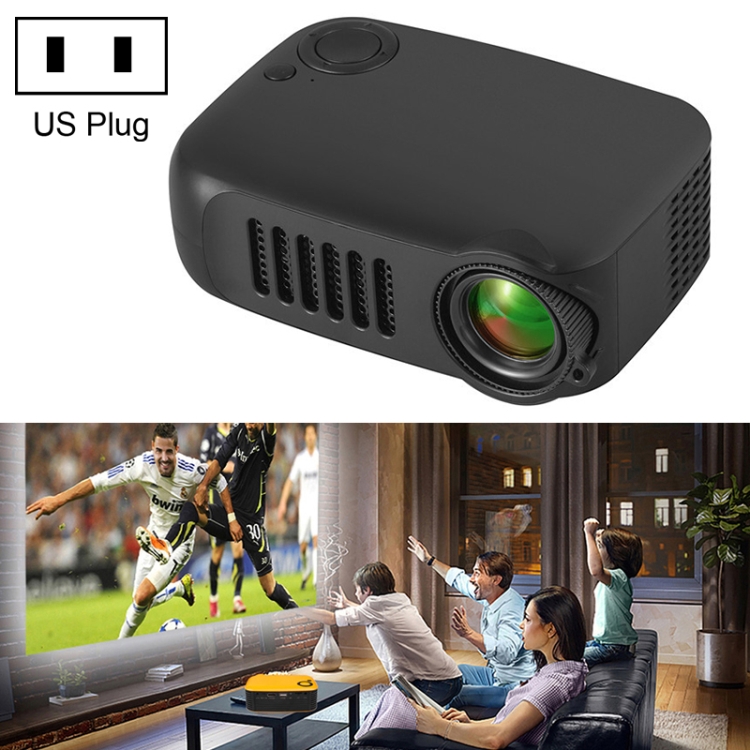 

A2000 1080P Mini Portable Smart Projector Children Projector, US Plug(Black)