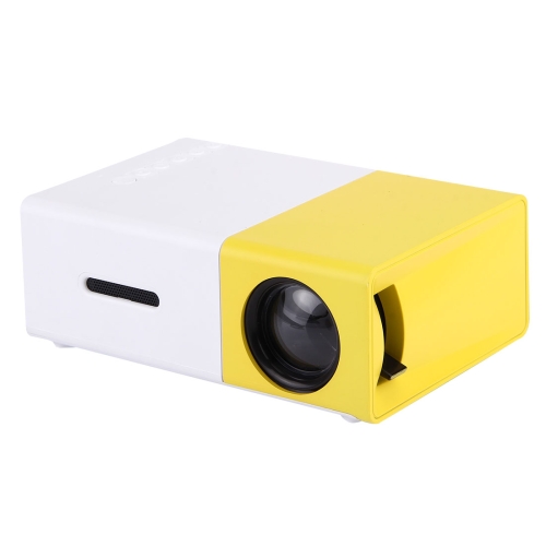 

YG-300 0.8-2M 24-60 inches 400-600 Lumens LED Projector HD Home Theater with 3 in 1 Video Convert Cable & Remote Controller, Size: 12.6 x 8.6 x 4.6 cm, EU Plug
