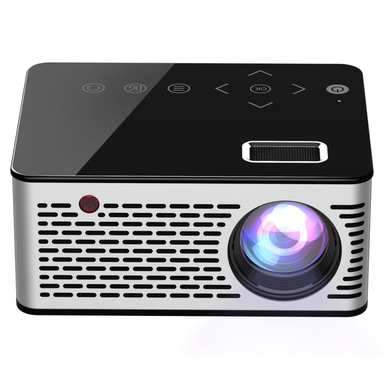 

T200 500ANSI Lumens 1080P Full HD Touch Control Mini Home Entertainment Smart Projector, Built-in Speaker, Support AV / HDMI / TF Card (Black)