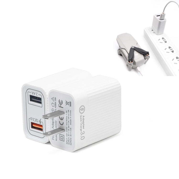 

STARTRC 1106582 Dual-port QC 3.0 + 2.4A USB Fast Charger for DJI Mavic Mini