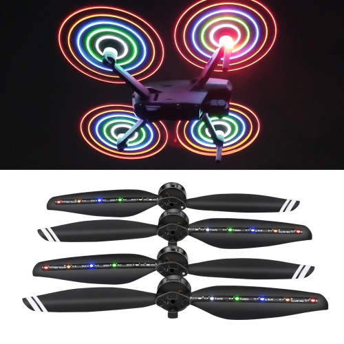 

STARTRC 2 Pairs Foldable Color LED Flash Lamp Low Noise Propellers for DJI Mavic Air 2(Black)