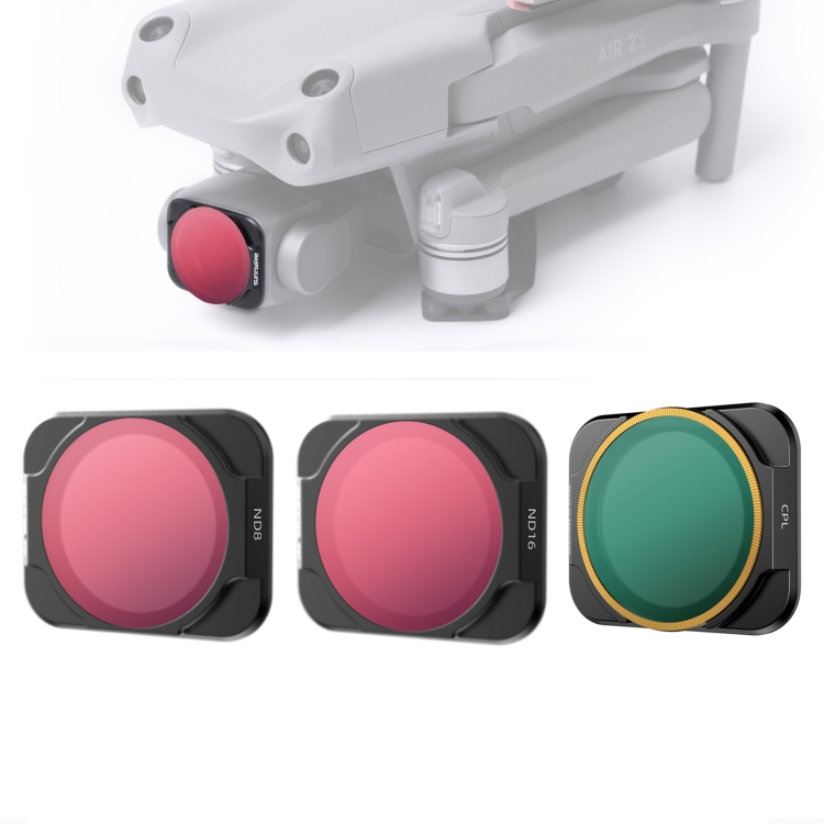 

Sunnylife A2S-FI9345 3 in 1 CPL+ND8+ND16 Lens Filter for DJI Air 2S