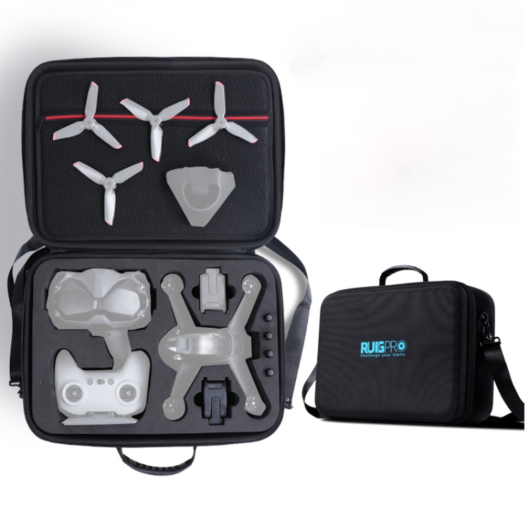 

RUIGPRO for DJI FPV Portable Single Shoulder Storage Box Case Travel Carrying Bag (Black)