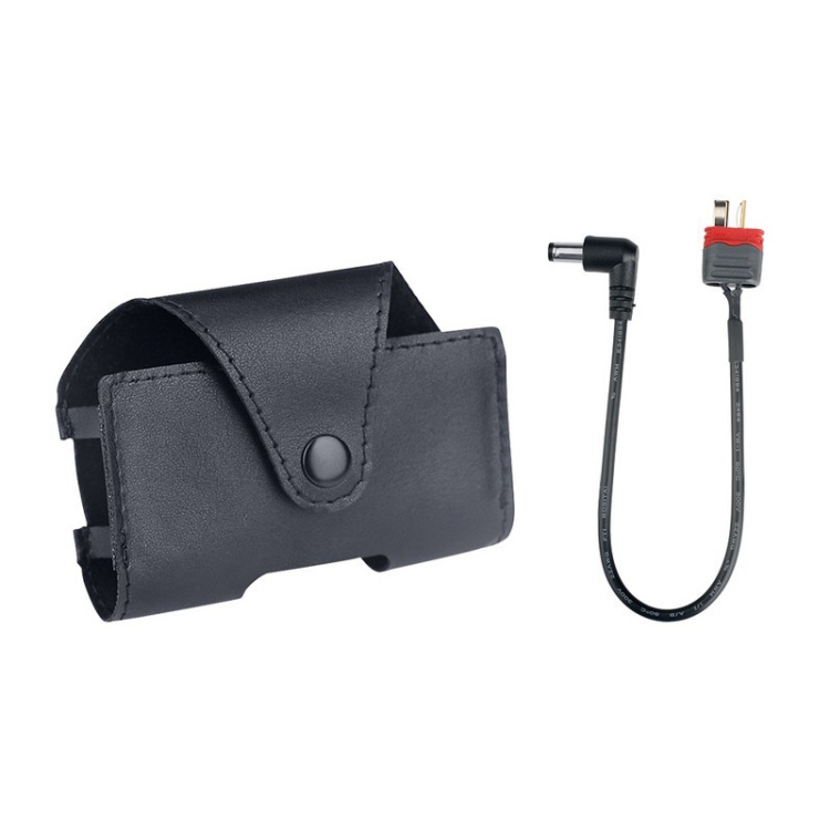 

RCSTQ Anti Scratch PU Battery Storage Bag with T Male Cable for DJI FPV Goggles V2