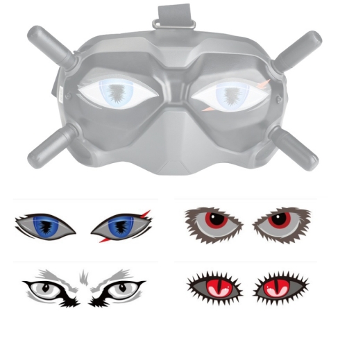 

RCSTQ 4 in 1 Patterns Eye Sticker Easy Paste Facial Expression Personalized Sticker for DJI FPV Goggles V2