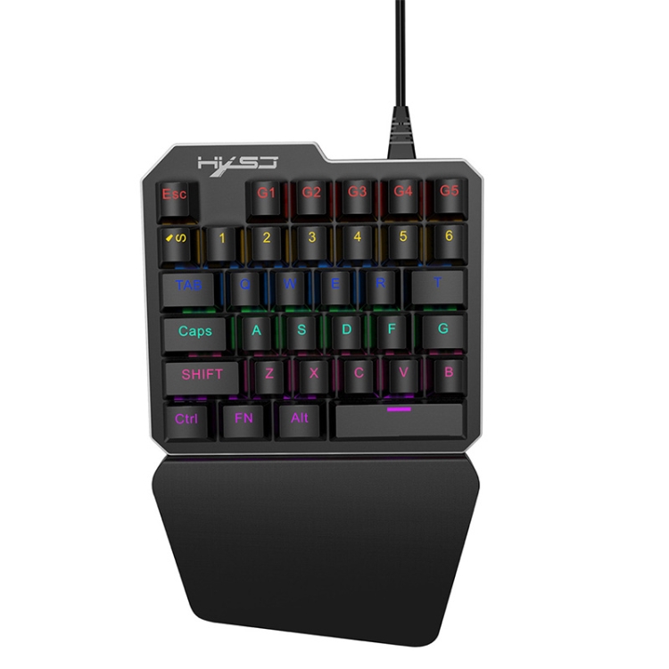 

HXSJ J100 Wired 35-Keys One-hand Blue Axis True Machinery Full Metal Panel Mechanical Keyboard