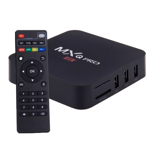 

MXQ PRO 1080P 4K HD Smart TV BOX with Remote Controller, Android 5.1 S905 Quad Core Cortex-A53 2GHz, RAM: 1GB, ROM: 8GB, Support WiFi