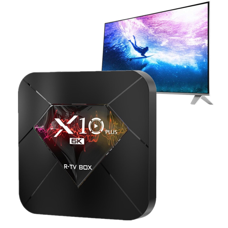 

MX10 Plus 6K TV Box Android 9.0 Media Player wtih Remote Control, Allwinner H6 Quad Core 64-bit ARM Cortex-A53, 4GB+64GB, Ethernet / TF / USB