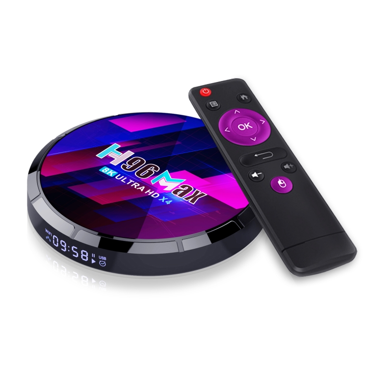

H96 Max 8K Smart TV Box with Remote Control, Android 10.0 Quad-core Amlogic S905X4, 2GB+16GB Built-in TikTok, Support DLNA / HDMI / USBx2 / 2.4G WIFI(AU Plug)