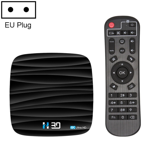 

H30 4K Ultra HD Smart TV BOX Android 10.0 Media Player wtih Remote Control, Quad-core, RAM: 4GB, ROM: 32GB(EU Plug)