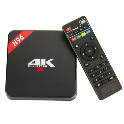 

H96 4K Full HD Media Player RK3229 Quad Core KODI Android 6.0 TV Box with Remote Control, RAM: 1GB, ROM: 8GB, Support HDMI, WiFi, Miracast, DLNA (Black)