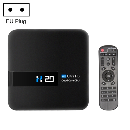 

H20 4K Smart TV BOX Android 10.0 Media Player wtih Remote Control, Quad Core RK3228A, RAM: 1GB, ROM: 8GB, 2.4GHz WiFi, EU Plug
