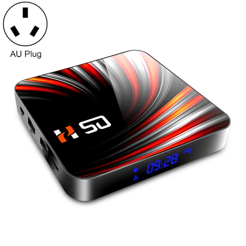 

H50 4K Smart TV BOX Android 10.0 Media Player wtih Remote Control, Quad Core RK3318, RAM: 2GB, ROM: 16GB, 2.4GHz/5GHz WiFi, Bluetooth, AU Plug