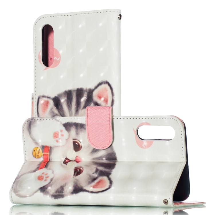 

3D Pattern Colored Drawing Horizontal Flip Leather Case for Galaxy A70, with Holder & Card Slots & Wallet & Lanyard(Tinker Cat)