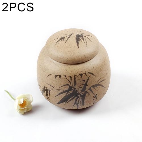 

2 PCS Hand-painted Ceramics Kung Fu Teaset Tea Cans(Bamboo)
