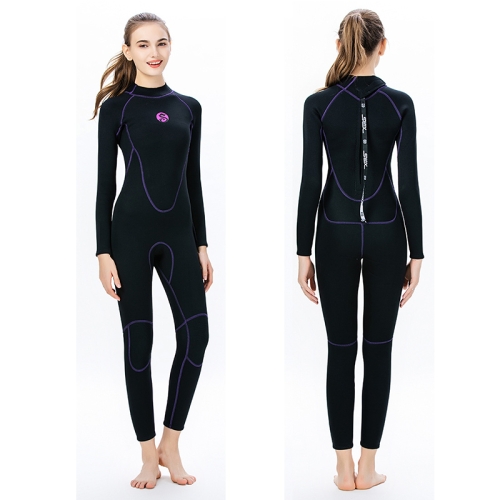 

SLINX 1714 3mm Neoprene Super Elastic Warm Long-sleeved Full Body One-piece Wetsuit for Women, Size: XL