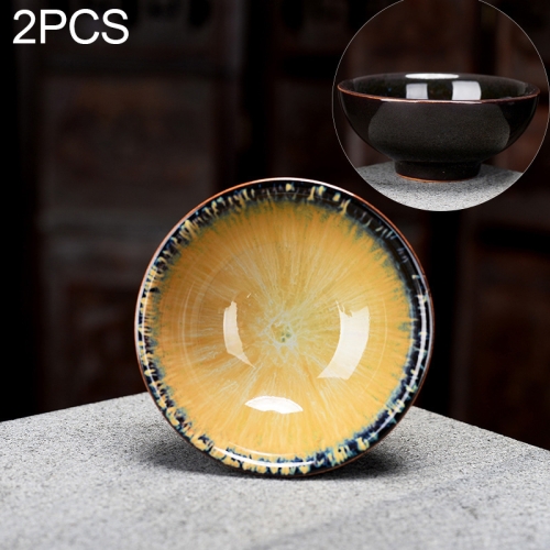 

2 PCS Kiln Transmutation Kongfu Bowl Ceramic Tea Cup 3