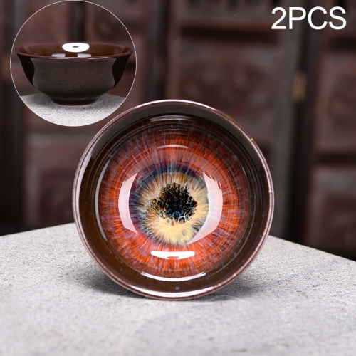 

2 PCS Kiln Transmutation Kongfu Bowl Ceramic Tea Cup 10-3