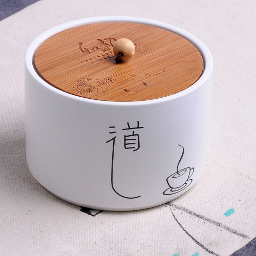 

Ceramic Sealed Storage Tea Can, Size: 10 x 7cm, Chinese Characters: Preach