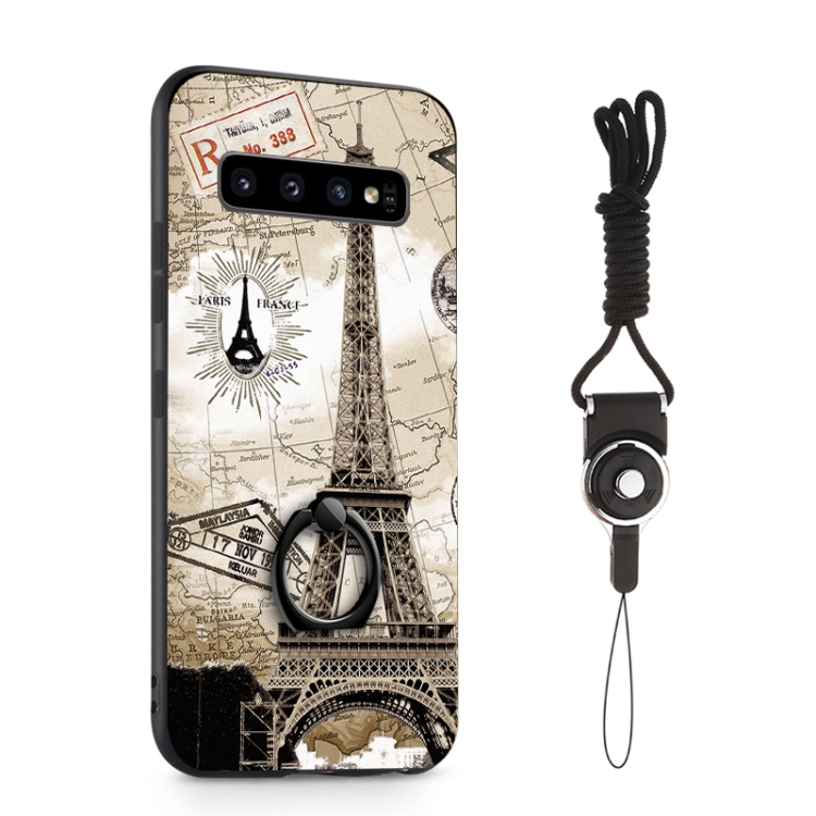 

Painted 3D Embossed Shockproof Case with Holder For Galaxy S10(Tower)