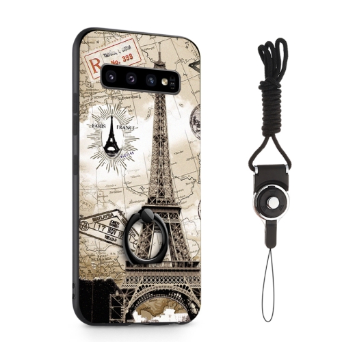 

Painted 3D Embossed Shockproof Case with Holder For Galaxy S10+(Tower)