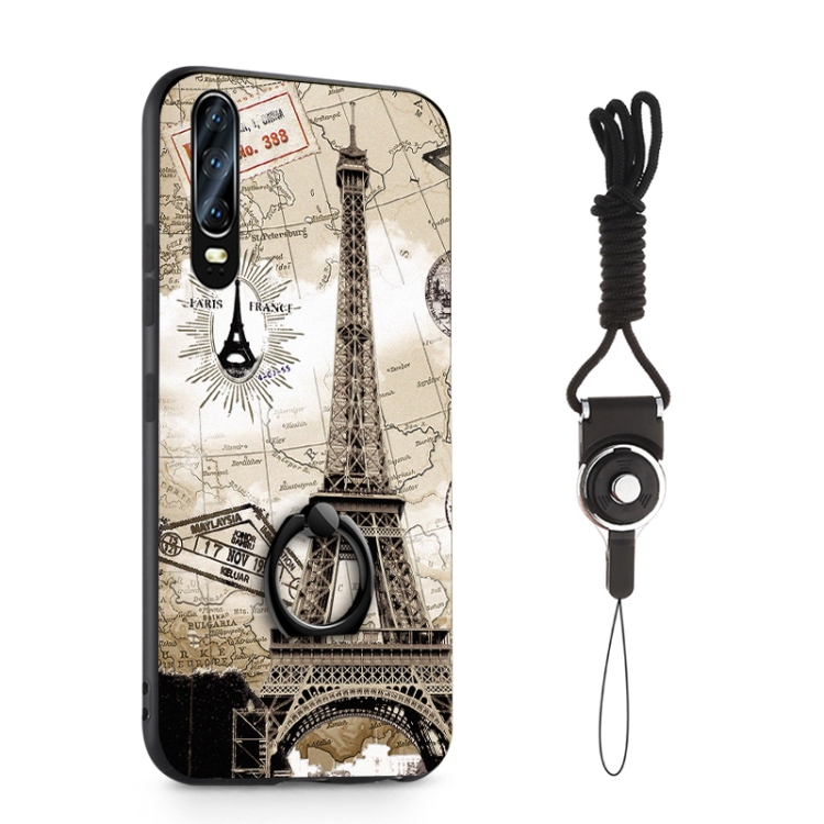 

Painted 3D Embossed Shockproof Case with Holder & Lanyard For Huawei P30(Tower)