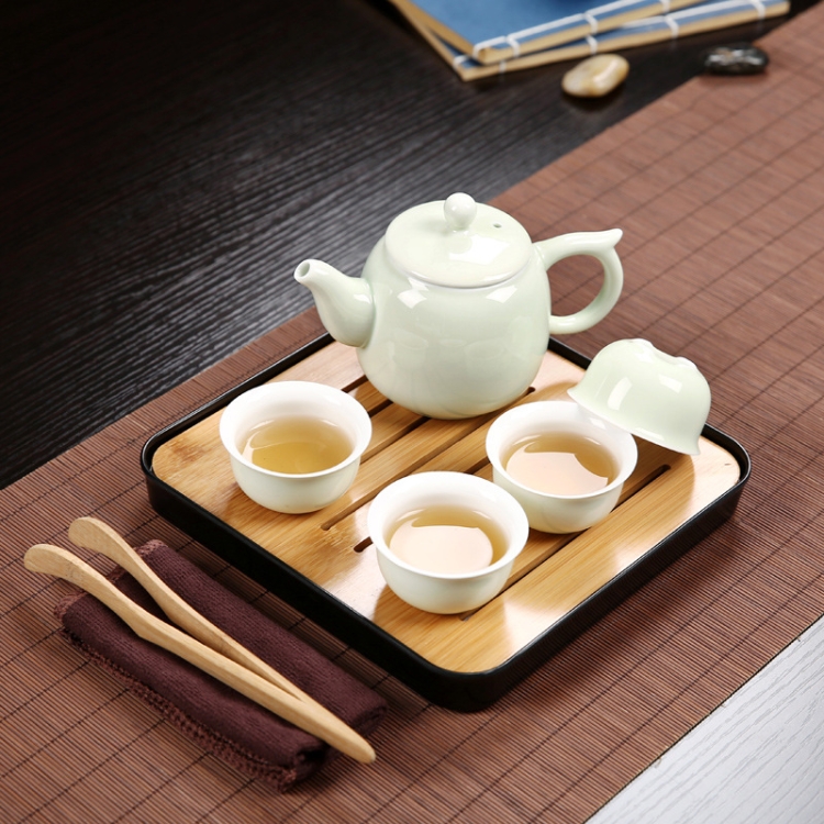 

Outdoor Travel Mini Portable Ceramics Teaware Set Without Travel Box, Pattern:Wishful