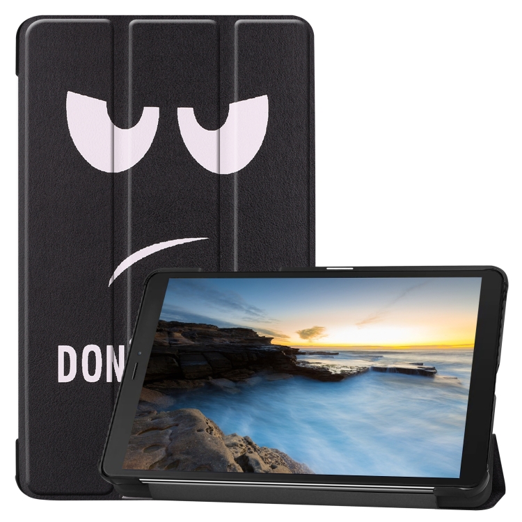 

Cowhide Texture Pattern Colored Drawing Horizontal Flip Leather Case for Galaxy Tab A 8.0 2019, with Holder(Big Eyes Me)