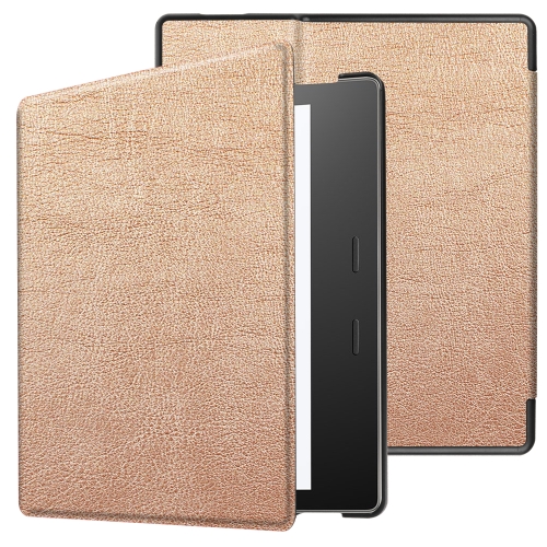 

Tri-fold Cowhide Texture Horizontal Flip Leather Case for Amazon Kindle oasis (2019), with Holder & Sleep / Wake-up Function(Rose Gold)